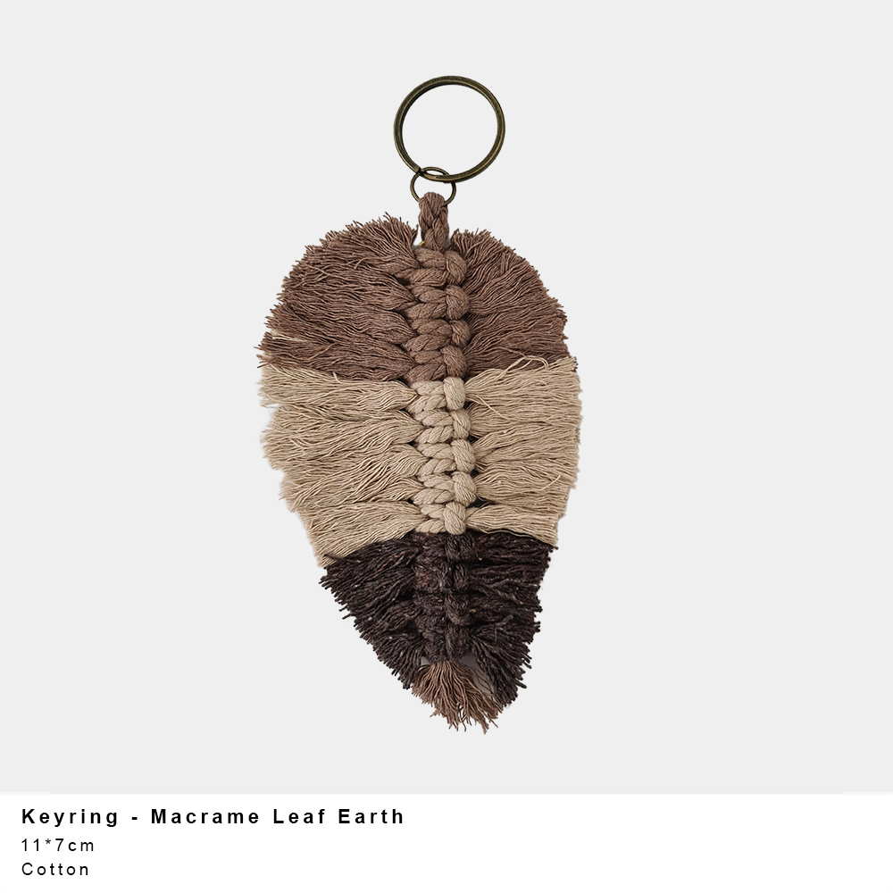 Keyring Macrame Leaf (more colour options available)