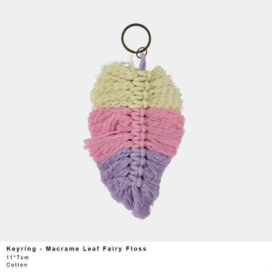 Keyring Macrame Leaf (more colour options available)