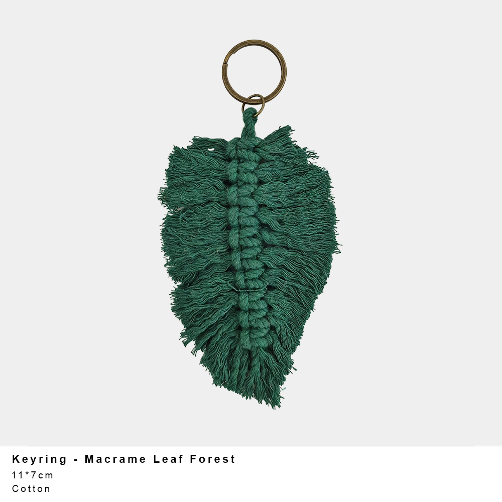 Keyring Macrame Leaf (more colour options available)