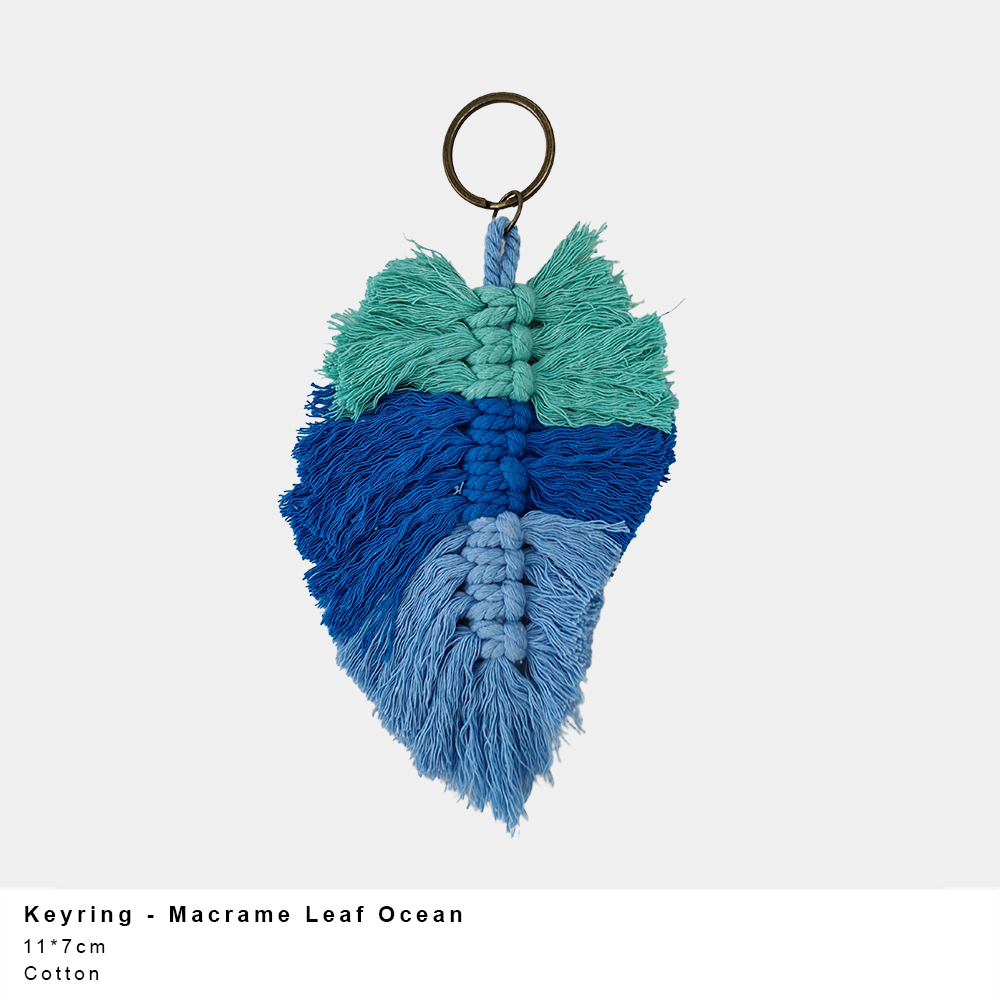 Keyring Macrame Leaf (more colour options available)