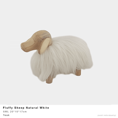 Fluffy Sheep - White/Natural