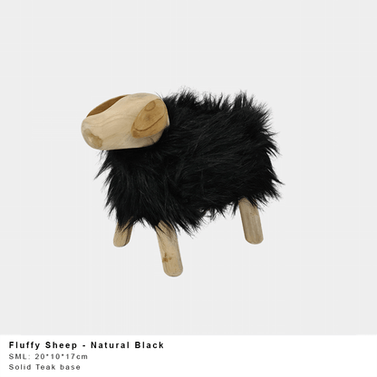 Fluffy Sheep - Black/Natural