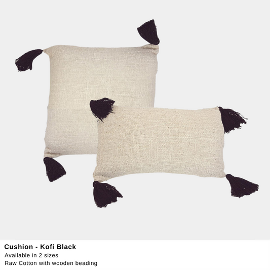 Cushion - Kofi Tassel Black