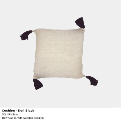 Cushion - Kofi Tassel Black