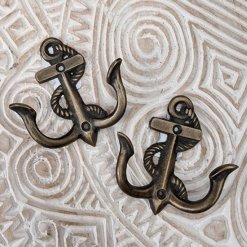 Anchor Wall Hook - Antique Brass