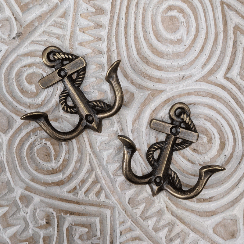 Anchor Wall Hook - Antique Brass