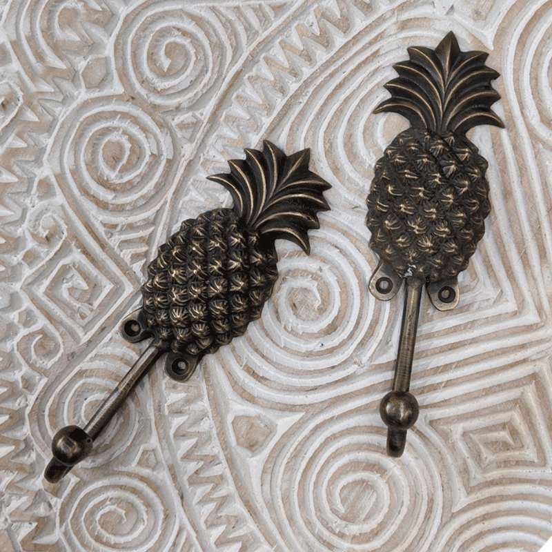 Pineapple Wall Hook - Antique Brass