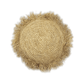 Round Raffia Fringed Cushion - Natural